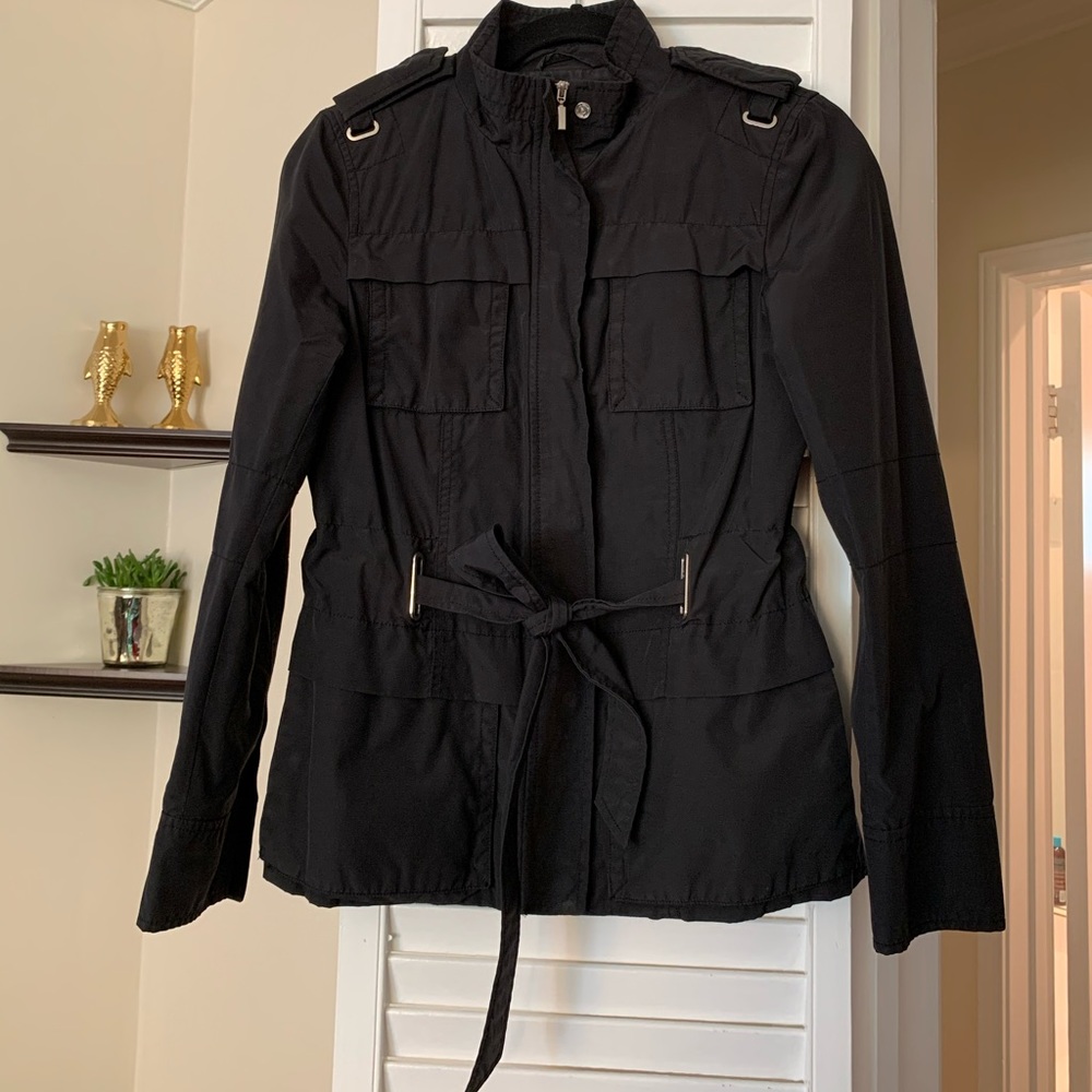 Black Zara military style jacket.